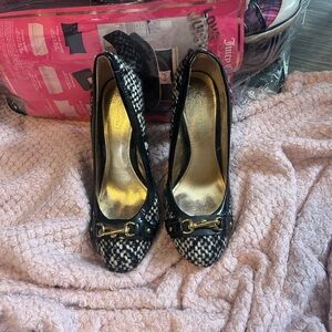 Stylish Black and White Coach Women's Heels